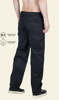 Linaria Baggy Fit Cotton Blend Baggy Black Plain Jeans-thumb2