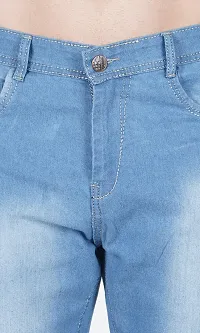 Linaria Baggy Fit Cotton Blend Baggy Sky Blue Plain Jeans-thumb1