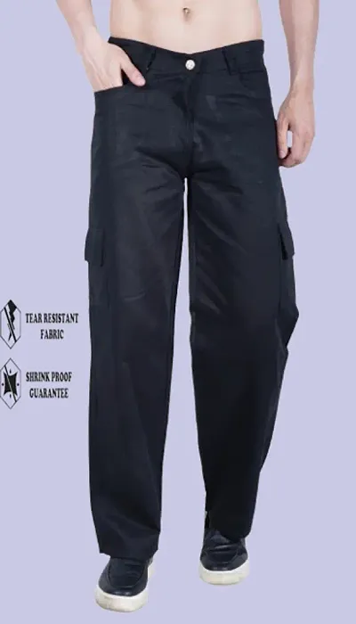 Linaria Baggy Fit Cotton Blend Baggy Black Pocket Jeans