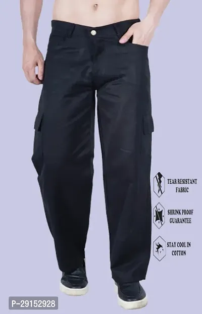 Linaria Baggy Fit Cotton Blend Baggy Black Pocket Jeans