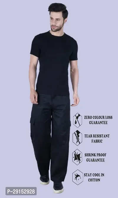 Linaria Baggy Fit Cotton Blend Baggy Black Pocket Jeans-thumb3