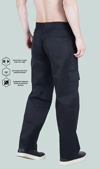 Mevan Baggy Fit Cotton Blend Baggy Black Pocket Jeans-thumb2