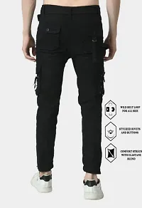 Linaria Jogger Fit Cotton Blend Men Black Cargo-thumb2