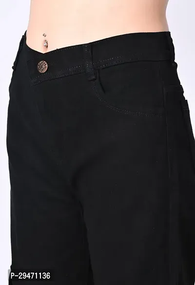 Linaria Baggy Fit Denim Women Baggy Black Pocket Jeans-thumb4