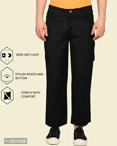 Linaria Baggy Fit Denim Black Pocket Jeans