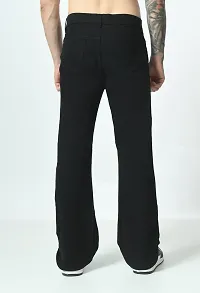 Trendy Baggy Fit Denim Black Plain Jeans for Men-thumb2