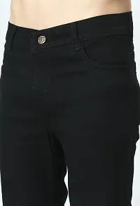 Trendy Baggy Fit Denim Black Plain Jeans for Men-thumb1