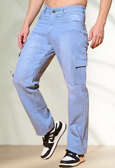 Stylish Fancy Denim Solid Regular Fit Jeans For Men