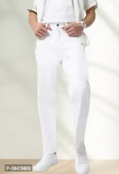 Linaria Loose Fit Denim White Baggy Plain Jeans