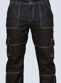 Trendy Black Regular Fit Denim  White Pocket Jeans For Men-thumb2