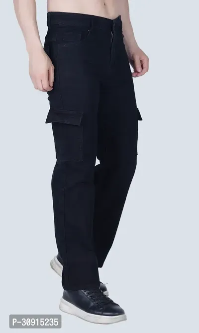 Mevan Jogger Fit Denim Baggy Black Pocket Jeans