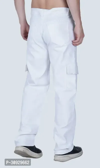 Mevan Loose Fit Denim Baggy White Pocket Jeans-thumb2