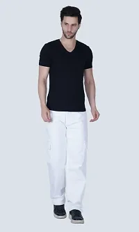 Mevan Loose Fit Denim Baggy White Pocket Jeans-thumb2