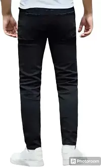 Linaria Tapered Fit Denim Black Plain Jeans-thumb1