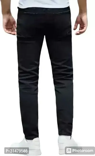 Linaria Tapered Fit Denim Black Plain Jeans-thumb2