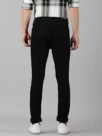 Trendy Black Denim Solid Jeans For Men-thumb1