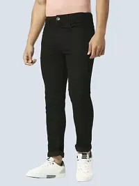 Trendy Black Denim Solid Jeans For Men-thumb3