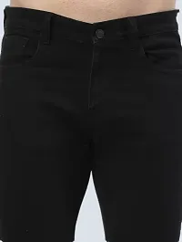 Trendy Black Denim Solid Jeans For Men-thumb3