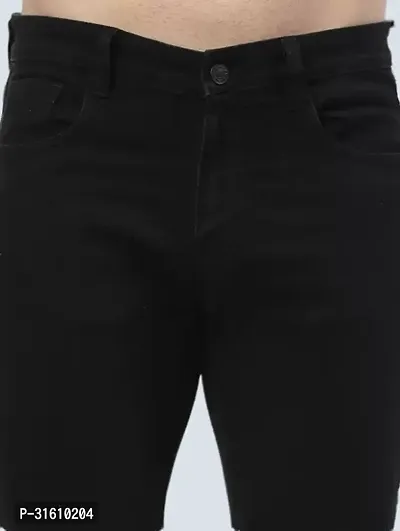 Trendy Black Denim Solid Jeans For Men-thumb4