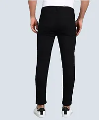 Trendy Black Denim Solid Jeans For Men-thumb1