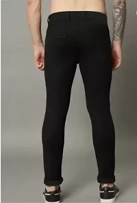 Trendy Black Denim Solid Jeans For Men-thumb2