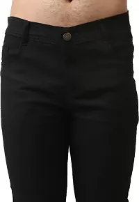 Trendy Black Denim Solid Jeans For Men-thumb2