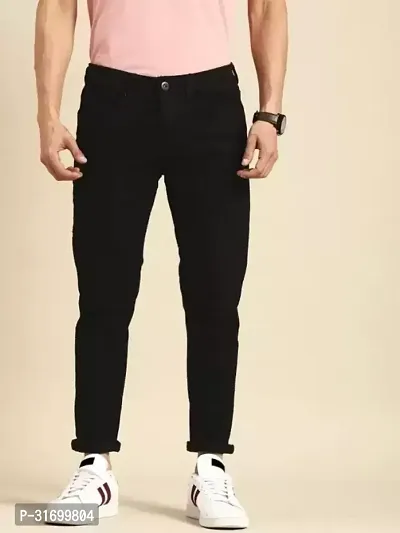 Stylish Slim Fit Denim Jeans For Men-thumb0