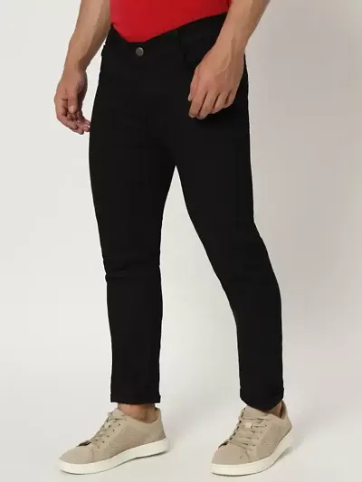 Stylish Lycra Blend Mid-Rise Jeans For Men