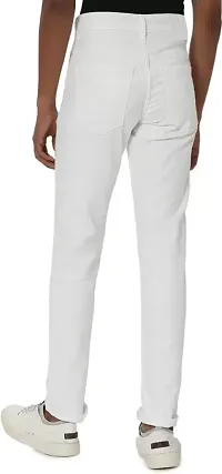 Mevan Slim Fit Denim White Plain Jeans-thumb2