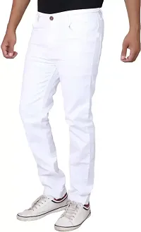 Mevan Slim Fit Denim White Plain Jeans-thumb2