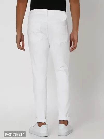 Linaria Sim Fit Denim White Plain Jeans-thumb2