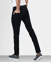 Linaria Tapered Fit Denim Black Plain Jeans-thumb1