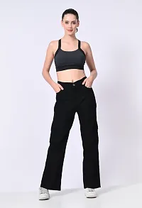 Mevan Jogger Fit Denim Women Baggy Black Pocket Jeans-thumb1