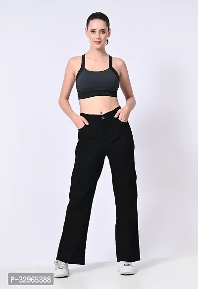 Mevan Jogger Fit Denim Women Baggy Black Pocket Jeans-thumb2