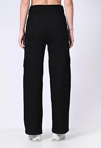 Mevan Jogger Fit Denim Women Baggy Black Pocket Jeans-thumb4