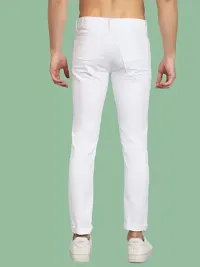 Trendy White Slim Fit Denim Plain Jeans for Men-thumb2