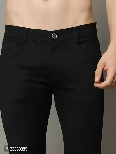 Mevan Slim Fit Denim Black  Plain Jeans-thumb5