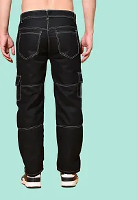 Mevan Regular Fit Denim Black White Pocket Jeans-thumb2