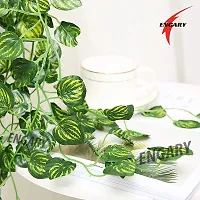 ENGARY ? Artificial Garland Zebra Money Plant Leaf Bail/Creeper Wall Hanging - Length 6.5 Feet - Pack of 6 - Green-thumb4