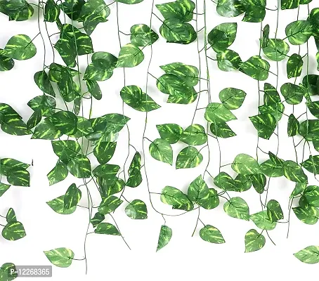 ENGARY? Artificial Garland Fix Money Plant Leaf Creeper Wall Hanging Home Decor | Speacial Ocassion Decoration | Festival Theme Decorative | Length 6 Feet Pack (6 Strings)