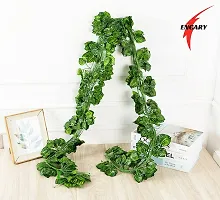 ENGARY ? Artificial Garland Zebra Money Plant Leaf Bail/Creeper Wall Hanging - Length 6.5 Feet - Pack of 6 - Green-thumb3