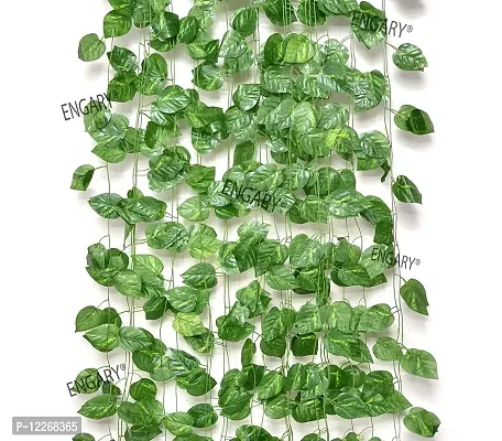 ENGARY? Artificial Garland Fix Money Plant Leaf Creeper Wall Hanging Home Decor | Speacial Ocassion Decoration | Festival Theme Decorative | Length 6 Feet Pack (6 Strings)-thumb5