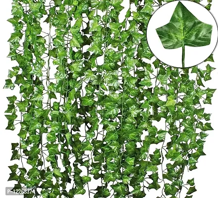 ENGARY? Artificial Ivy Garlands Leaves Greenery Hanging Vine Creeper Plants (Green, Pack of 6 Strings,6.7 feet Each)