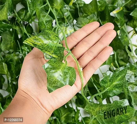 ENGARY? Artificial Ivy Garlands Leaves Greenery Hanging Vine Creeper Plants (Green, Pack of 6 Strings,6.7 feet Each)-thumb4