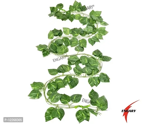 ENGARY? Artificial Garland Fix Money Plant Leaf Creeper Wall Hanging Home Decor | Speacial Ocassion Decoration | Festival Theme Decorative | Length 6 Feet Pack (6 Strings)-thumb4