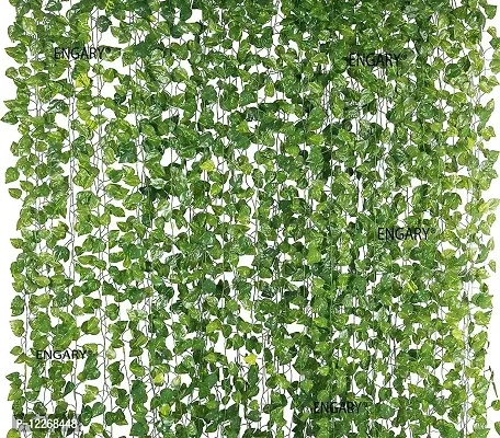ENGARY ??Home Decor Artificial Creeper Money Plant Leaf Garland Wall Hanging Festival Theme Decorative - Length 6 Feet - Pack 6 - Green