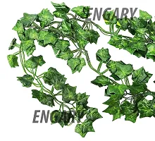 ENGARY? Artificial Ivy Garlands Leaves Greenery Hanging Vine Creeper Plants (Green, Pack of 6 Strings,6.7 feet Each)-thumb2