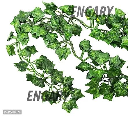 ENGARY? Artificial Ivy Garlands Leaves Greenery Hanging Vine Creeper Plants (Green, Pack of 6 Strings,6.7 feet Each)-thumb3