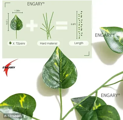 ENGARY ??Home Decor Artificial Creeper Money Plant Leaf Garland Wall Hanging Festival Theme Decorative - Length 6 Feet - Pack 6 - Green-thumb4