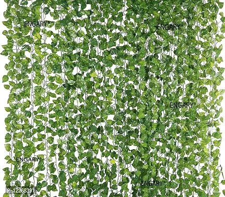 ENGARY Wall Hanging Home Decor Artificial Garland Money Plant Leaf Creeper Speacial Ocassion Decoration | Home Decor Party | Office | Festival Theme Decorative | Length 6 Feet (Pack of 5 Strings)